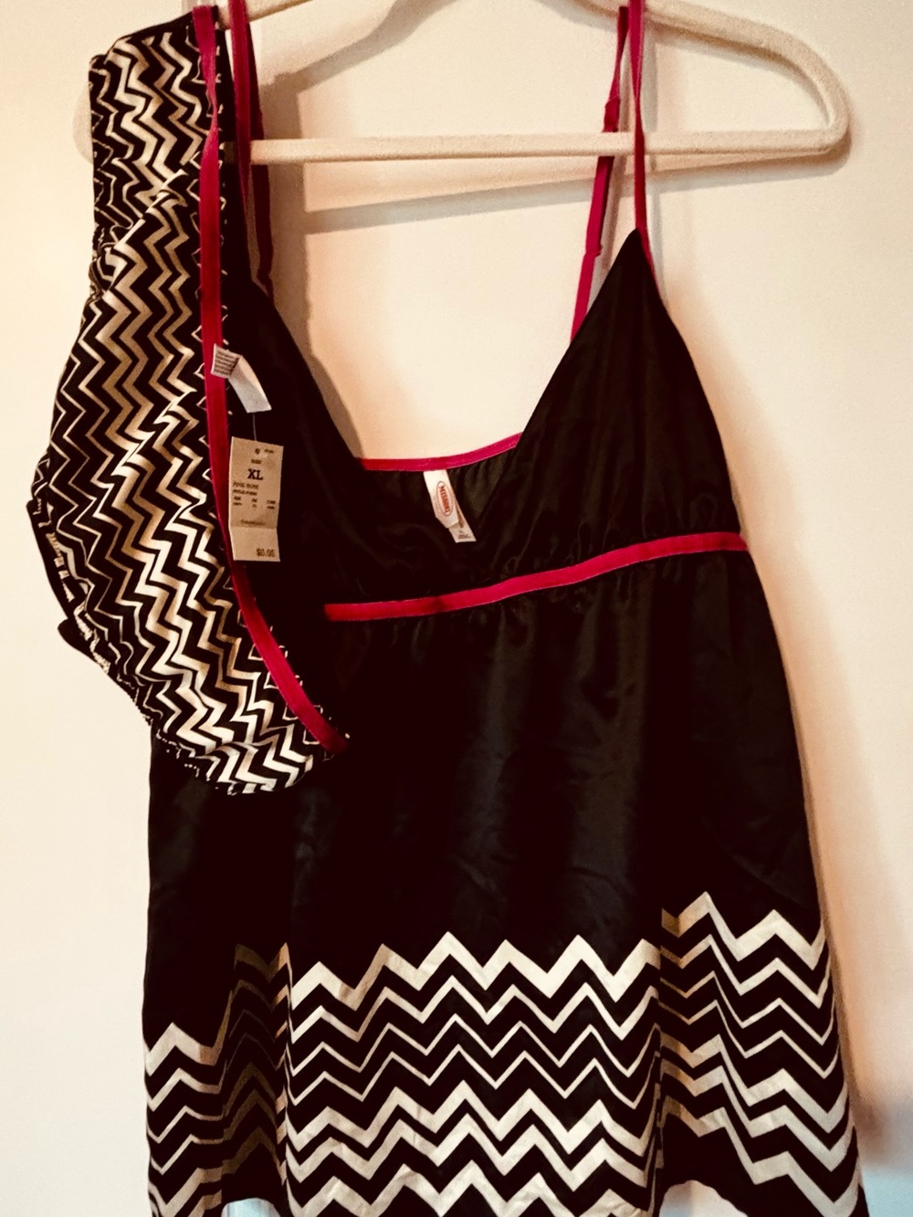 NWT Missoni for Target Black Satin Chevron Babydoll Camisole & Panty Set